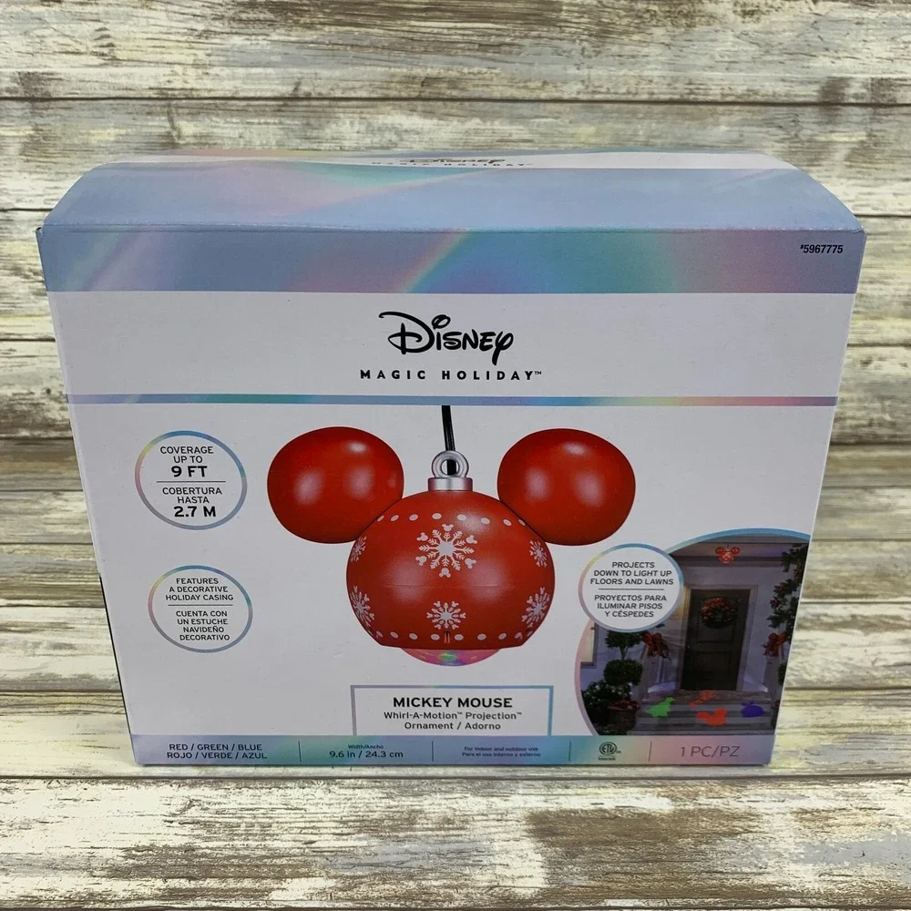 Disney Magic Holiday Swirling Hanging Christmas Light Show‎ Projection Ornament